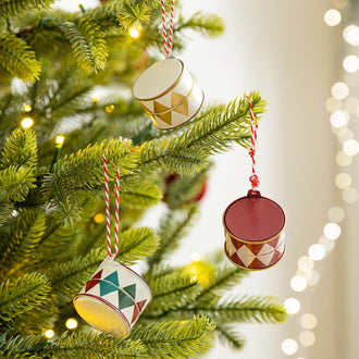 Handmade Christmas Metal Drum Ornament