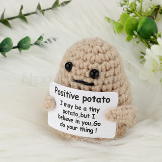 Handmade Crochet Potato with Positive Quote