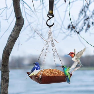 Handmade Leather Hanging Bird Feeder