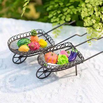 Handmade Miniature Wheelbarrow Decor