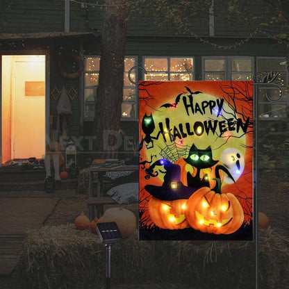 Happy Halloween Solar Powered LED Garden Flag-View 3-Next Deal Shop