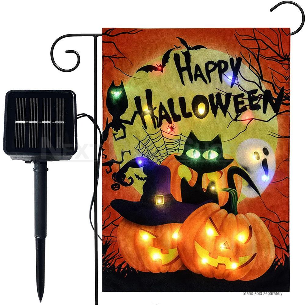 Happy Halloween Solar Powered LED Garden Flag-View 4-Next Deal Shop