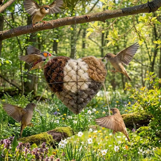 Heart Shaped Bird Nesting Material Holder