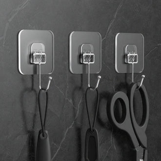 Practical Heavy Duty Self Adhesive Wall Hook - 5 Pcs, Supports up to 15lb, Home Bathroom Kitchen Office Wall Mount Storage Organizer