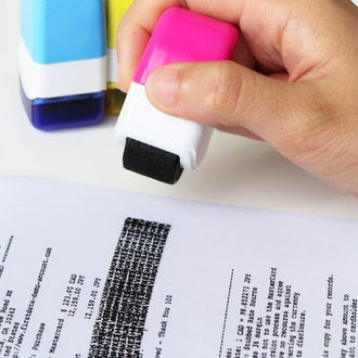 Identity Theft Protection Privacy Roller Stamp - Practical Anti Theft Security Confidential Document Redaction Tool for Home Office Use