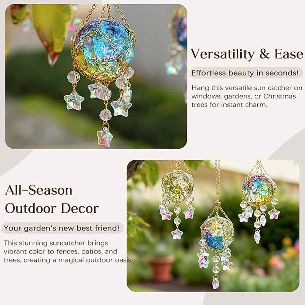 2 Pcs - Iridescent Cracked Ice Crystal Ball Window Hanging Suncatcher-View 4-Next Deal Shop