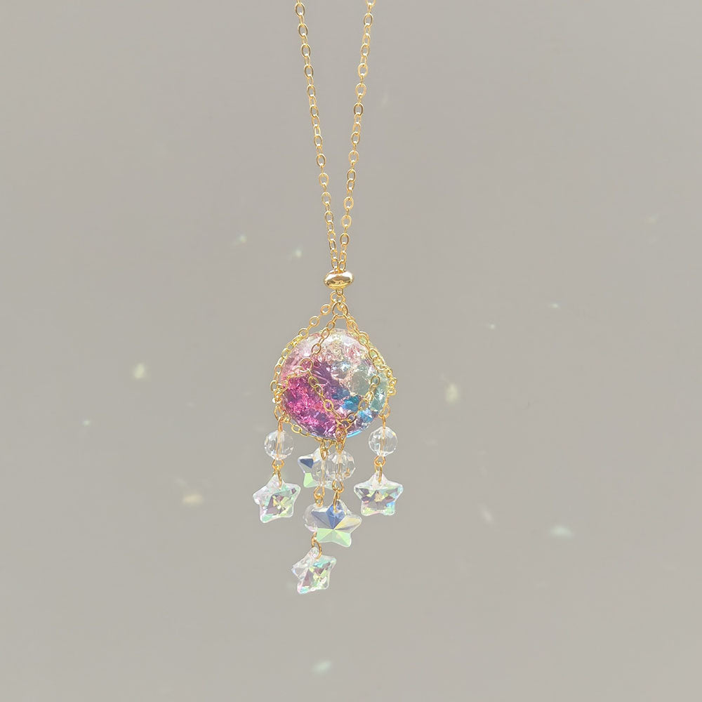 2 Pcs - Iridescent Cracked Ice Crystal Ball Window Hanging Suncatcher-View 5-Next Deal Shop
