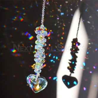 Iridescent Heart Crystal Suncatcher