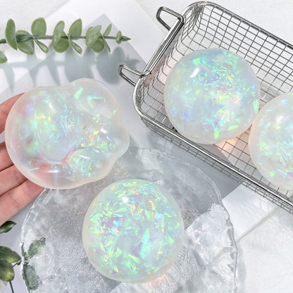 Iridescent Squishy Stress Relief Ball -  Novelty Sensory Toy Gift