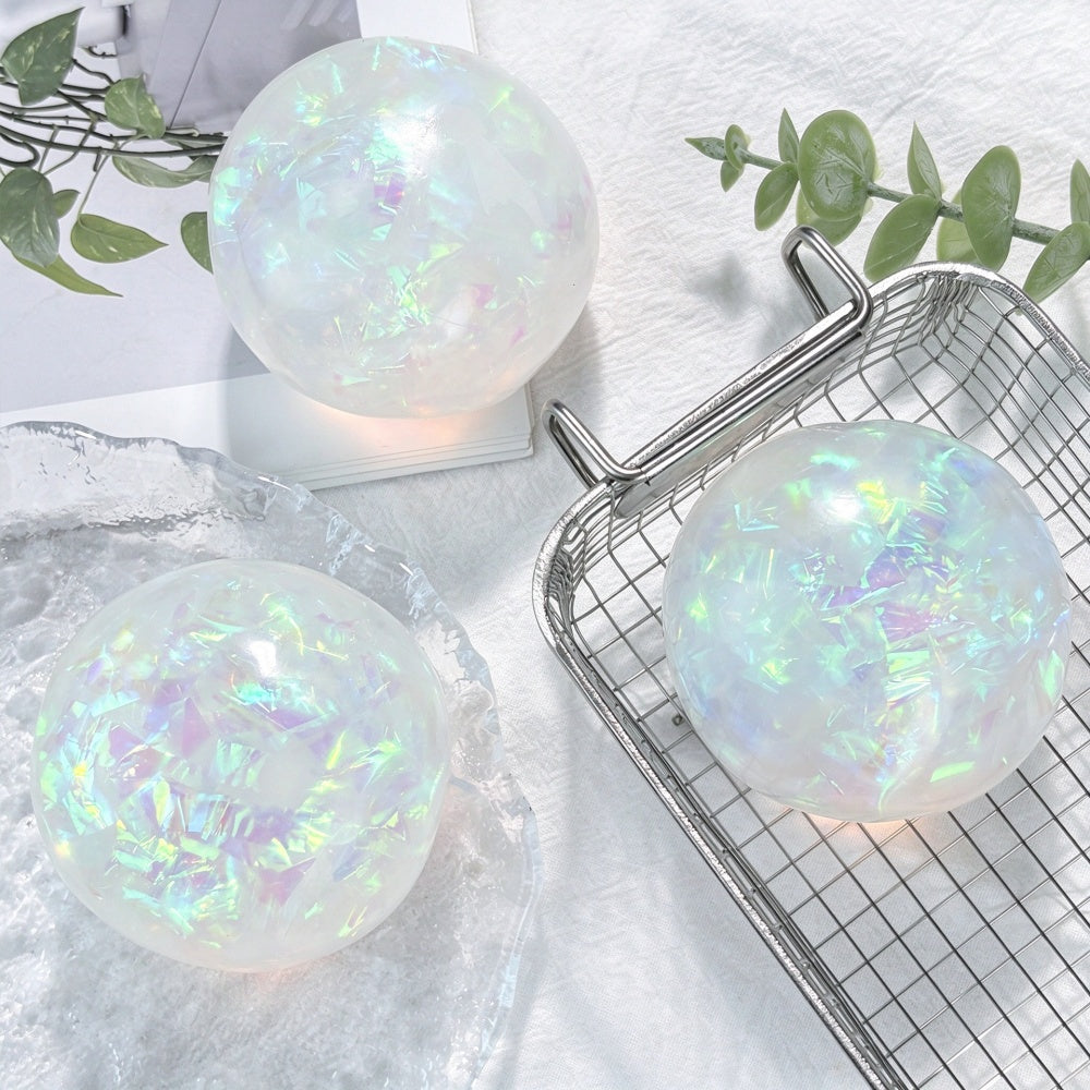 Iridescent Squishy Stress Relief Ball -  Novelty Sensory Toy Gift
