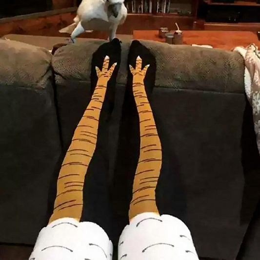 Knee-High Funny Chicken Leg Socks - Novelty Socks for Costume & Party