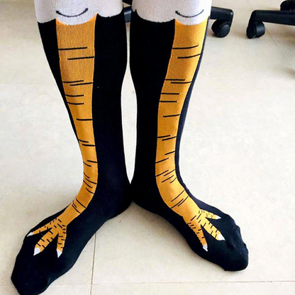 Knee-High Funny Chicken Leg Socks - Novelty Socks for Costume & Party