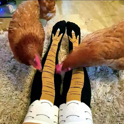 Knee-High Funny Chicken Leg Socks - Novelty Socks for Costume & Party