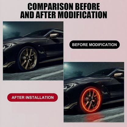 LED Car Tire Valve Cap Lights - 4 Pack, Motion-Activated Wheel Light for Bike & Car