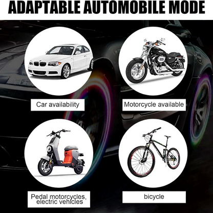 LED Car Tire Valve Cap Lights - 4 Pack, Motion-Activated Wheel Light for Bike & Car