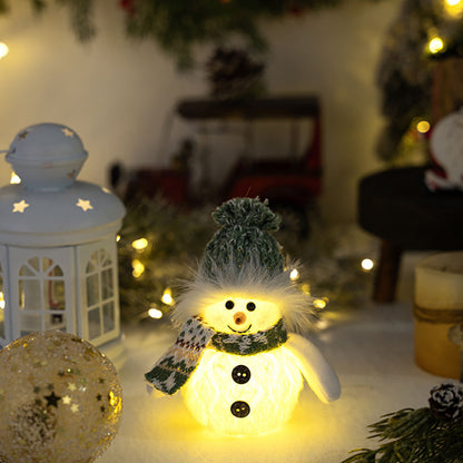 LED Light Up Christmas Snowman Ornament‑Home Table Mantel Shelf Holiday Party Decor Lighting Ornament