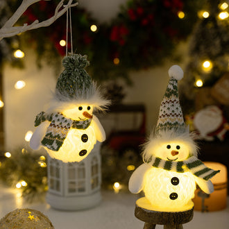 LED Light Up Christmas Snowman Ornament