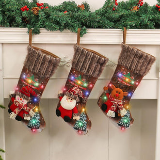 LED Light Up Christmas Stocking