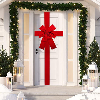 Large Christmas Ribbon Door Bow