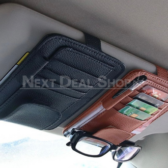 Leather Car Sun Visor Organizer