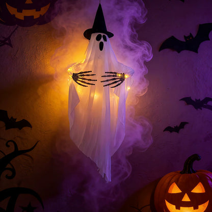 Halloween Light Up Ghost Decoration with Witch Hat & Skeleton Hands-View 4-Next Deal Shop