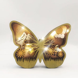 Light Up Wooden Butterfly Decoration