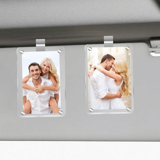 Magnetic Photo Holder with Car Visor Clip ‑ 2‑Pack, Vehicle Interior Accessory