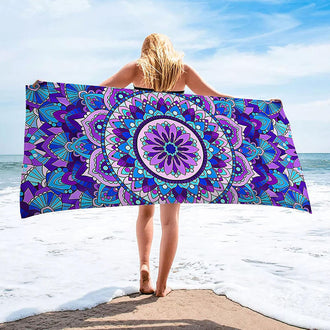 Mandala Floral Print Beach Towel