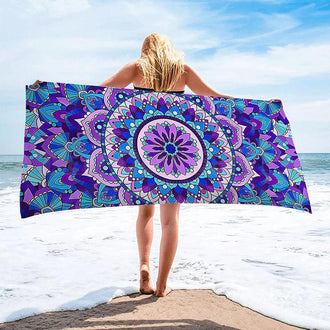 Mandala Floral Print Beach Towel