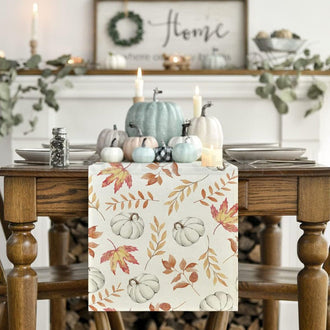 Maple Leaf and Pumpkin Table Runner
