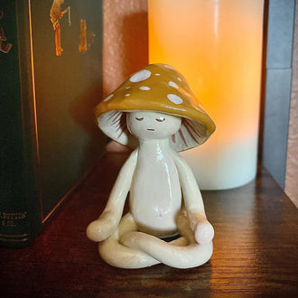 Meditating Mushroom Figurine