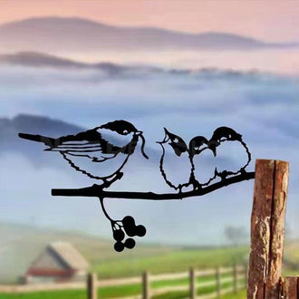 Metal Birds Silhouette Garden Decor