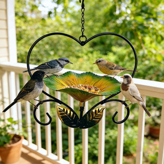 Metal Flower‑Design Hanging Bird Feeder ‑ Garden & Backyard Wildlife Accessory