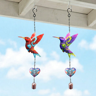 Metal Hummingbird Wind Chime ‑ Porch & Patio Hanging Decor
