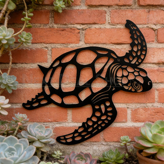 Metal Sea Turtle Wall Art Decor