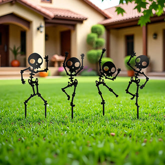 Metal Skeleton Silhouette Garden Stake