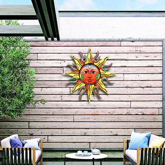 Metal Sun Wall Art Decor