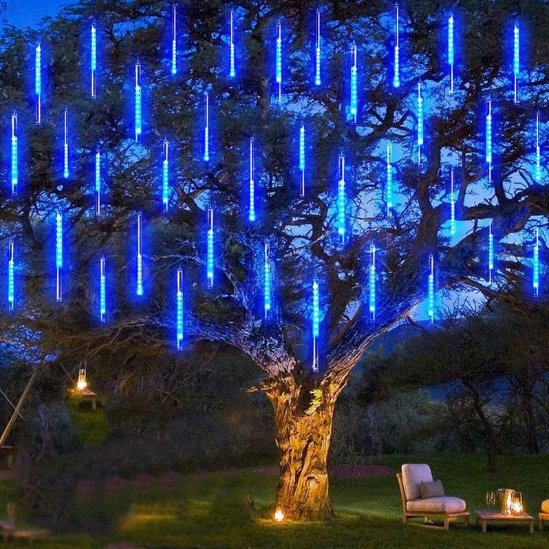 Meteor Snow Fall LED Lights - Easy Extendable Upgraded Version, Home Eave Tree Patio Xmas Holiday Party Festival Decor Lighting