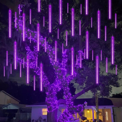 Meteor Snow Fall LED Lights - Easy Extendable Upgraded Version, Home Eave Tree Patio Xmas Holiday Party Festival Decor Lighting