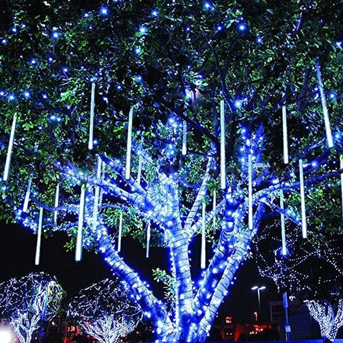 Meteor Snow Fall LED Lights - Easy Extendable Upgraded Version, Home Eave Tree Patio Xmas Holiday Party Festival Decor Lighting