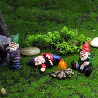 Miniature Garden Gnome Ornament Set