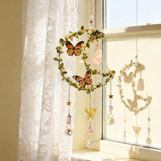 Moon & Butterfly Crystal Suncatcher