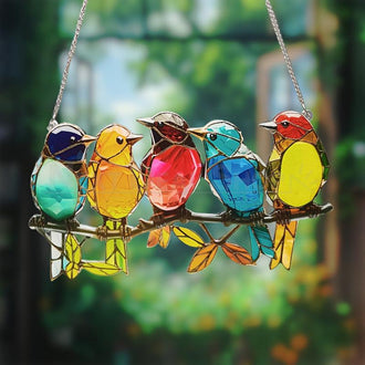 Multicolor Birds On a Branch Hanging Decor