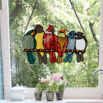 Multicolor Birds on a Branch Hanging Decor