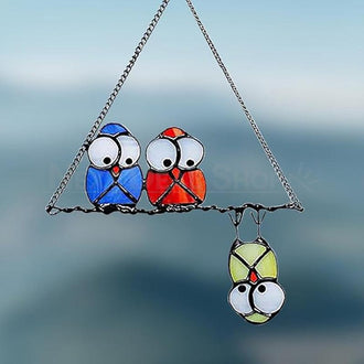 Multicolor Owls on a Wire Hanging Decor