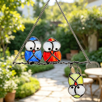 Multicolor Owls on a Wire Hanging Decor