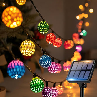 Multicolor Solar Powered LED Moroccan String Lights