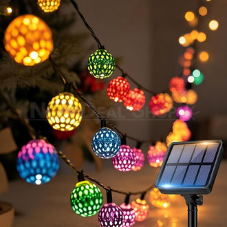 Multicolor Solar Powered LED Moroccan String Lights