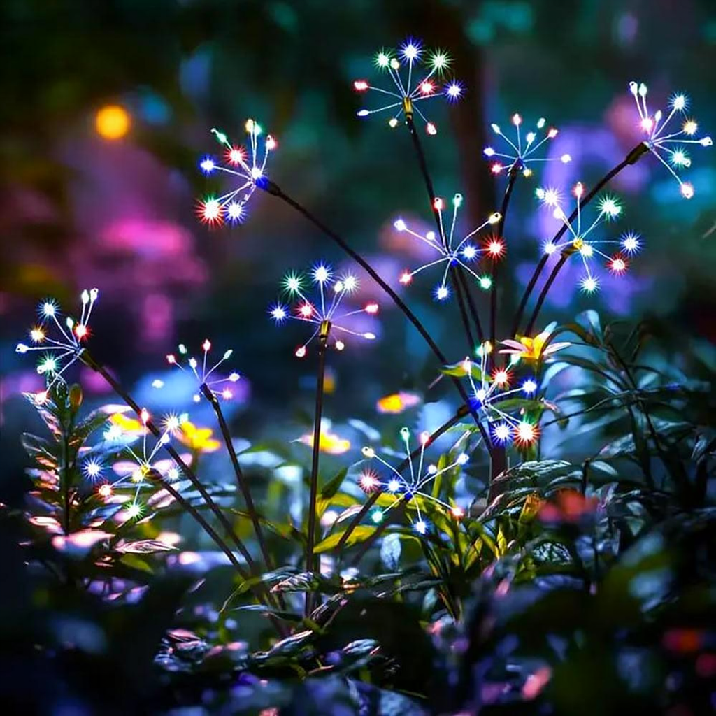 Multicolor Solar Powered Starburst Stake Light - Weatherproof Yard Lawn Flower Bed Patio Outdoor Holiday Decor Lighting