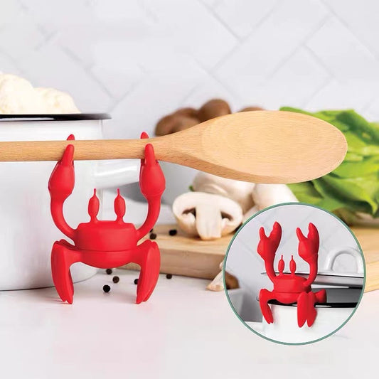 Novelty 2 in 1 Silicone Crab Design Spoon Rest & Steam Releaser  -  Kitchen Counter Accessory
